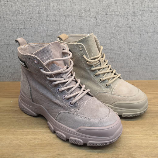 2019秋季新款豪行真皮舒适休闲女鞋29351187系带高帮平底单鞋正品 商品图1