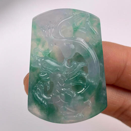 派瑞翡翠 翡翠挂件 糯种 飘绿花 商品图2