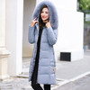 BY-2082白鸭绒中年羽绒服女加肥大码女中长款真毛领冬季加厚外套 商品缩略图3