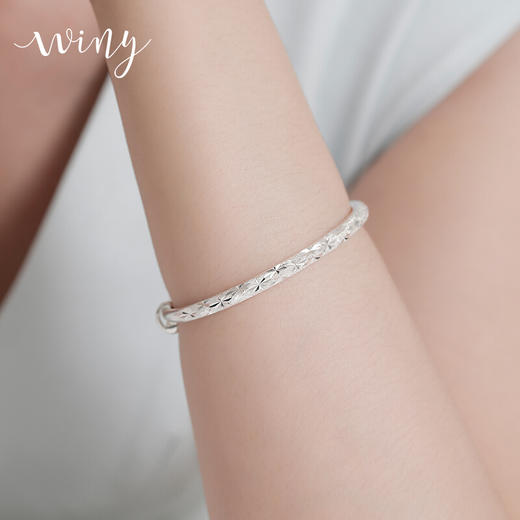 winy唯美满天星手镯999足银30±1g配证书银手镯女款银饰足银镯子送妈妈年轻款女朋友情侣女士生日礼物满天星首饰时尚饰品配证书礼盒30±1g 商品图7