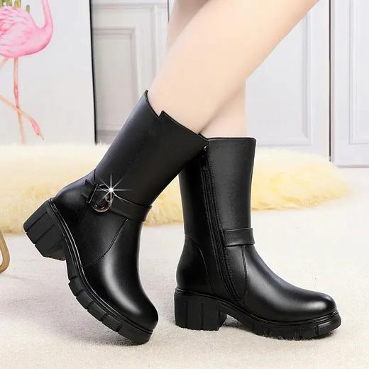 KQXH-ZF8336新款时尚气质中粗跟羊毛短靴 商品图5