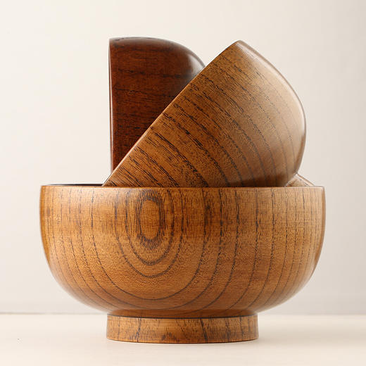 达乐丰日式酸枣木碗小家用儿童宝宝饭碗木制料理碗 商品图1