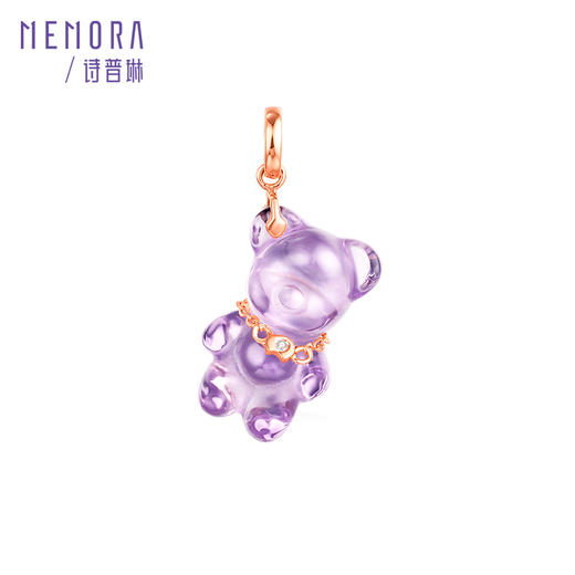 【一口价福利款】玫瑰色18K金晶石小熊吊坠CP009004/CP009005 商品图0