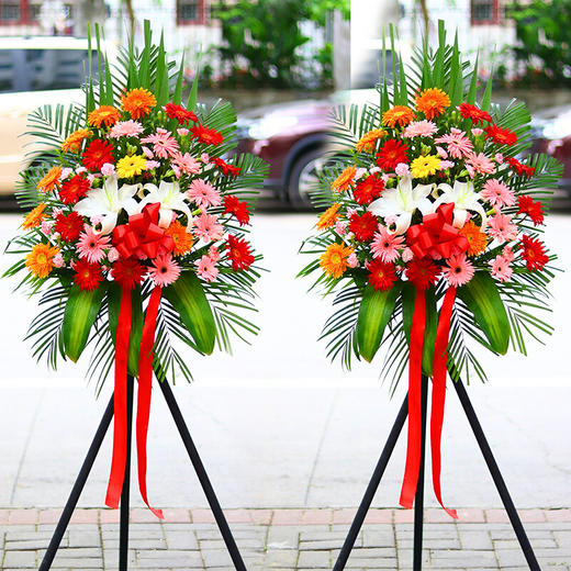 一对开业花篮送开张开业乔迁之喜新店周年庆典商务送礼用花