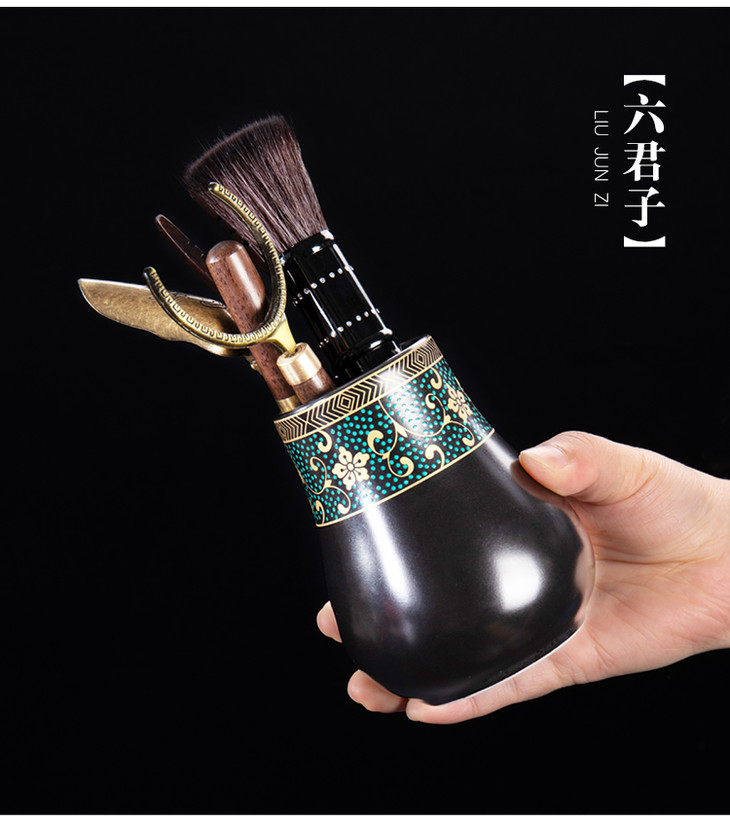 大唐红如意鎏金自动茶具