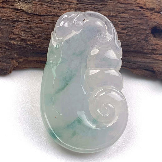 派瑞翡翠 翡翠挂件 糯种 飘蓝花 商品图3