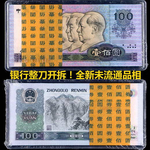 【特价】1990版100元人民币 全新品相 送护币夹 商品图0