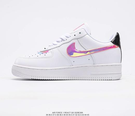 耐克Nike Air Force1 AF1白镭射纯白电玩像素空军低帮板鞋 商品图0