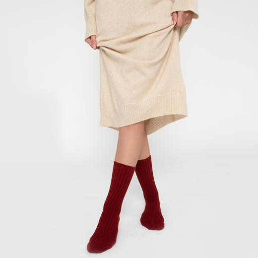 2020经典款女士山羊绒罗纹针织长袜 商品图1