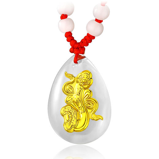 金如意吊坠金镶玉白水晶送女友闺蜜节日生日礼物 商品图1