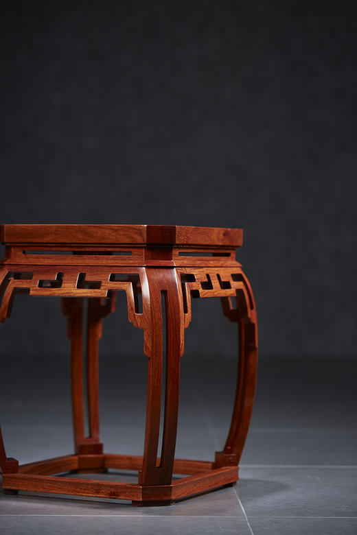 红桥红  家具严选  缅甸花梨（大果紫檀）  【35 仿故宫文竹 方凳】 商品图1