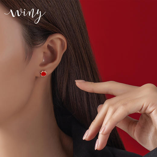 Winy925纯银吉祥牛耳钉送女友闺蜜节日生日礼物 商品图3