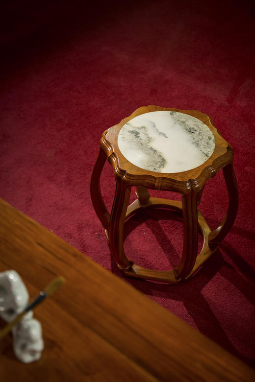 红桥红  家具严选  缅甸花梨（大果紫檀）  【48 石面 六足海棠 圆鼓凳】 商品图7