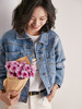 动物刺绣短款显腰落肩口袋长袖方领牛仔外套女 商品缩略图0