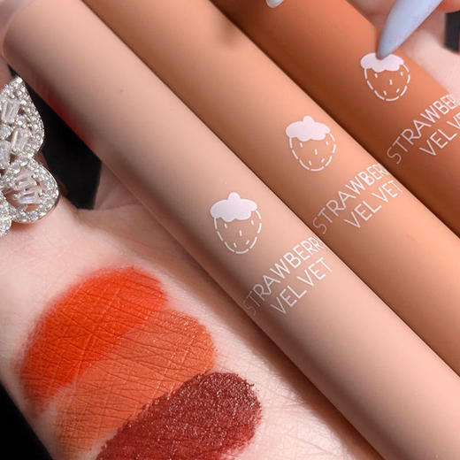 草莓栗子唇泥~雾面焦糖柔雾丝绒女学生平价唇釉口红小众品牌显白七夕情人节 商品图1