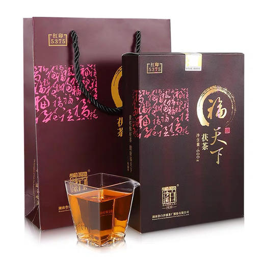 安化黑茶｜白沙溪·福天下红印 清香金花茯砖茶 规格600g*1盒 商品图0