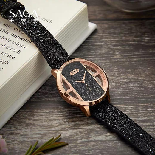 saga世家新款女士手表品牌正品轻奢小众腕表水晶饰布礼物防水石英