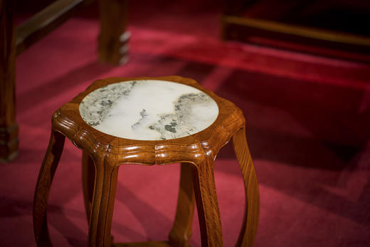 红桥红  家具严选  缅甸花梨（大果紫檀）  【48 石面 六足海棠 圆鼓凳】 商品图4