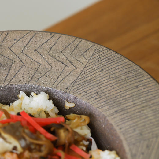 「日本 竹内真吾 」炻器 象嵌系列 圆盘 深钵 帽子钵 四方钵 商品图4