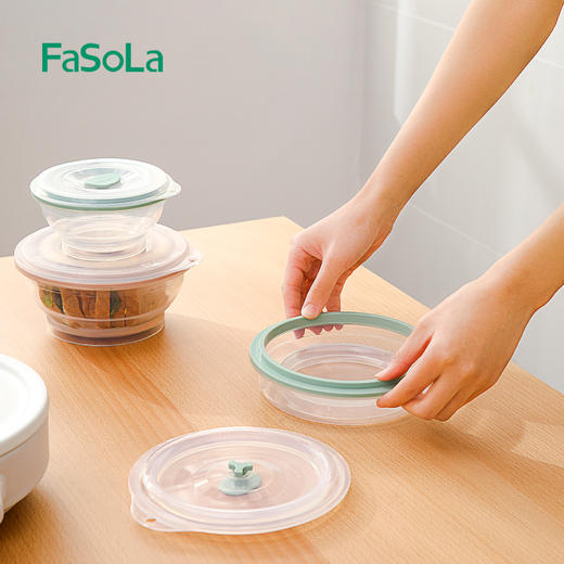 FaSoLa便携旅行硅胶折叠碗带盖泡面碗伸缩耐热户外野餐具旅游碗 商品图5