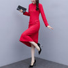 AHM-xxj5283新款中国风优雅气质加薄绒中长款蕾丝连衣裙TZF 商品缩略图3