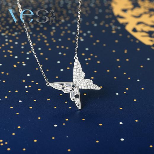 翩翩起舞蝴蝶银925套链耳钉 商品图3