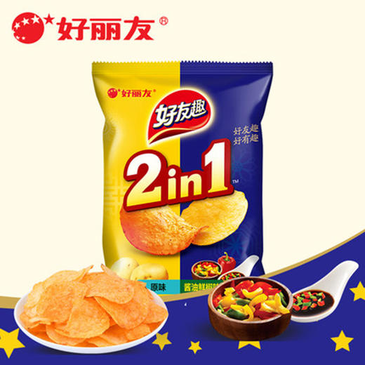 cx好丽友好友趣原味加酱油鲜椒味薯片75g-15007339