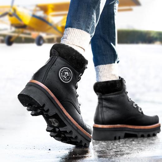 断码特价37码——西班牙原产时尚超舒适加毛款厚底超轻女士皮靴 MB1黑色(超轻款) 商品图3