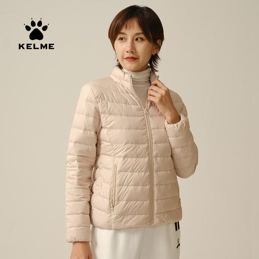 卡尔美秋冬新款短款羽绒服女立领保暖小个子纯色外套YR604014 商品图2