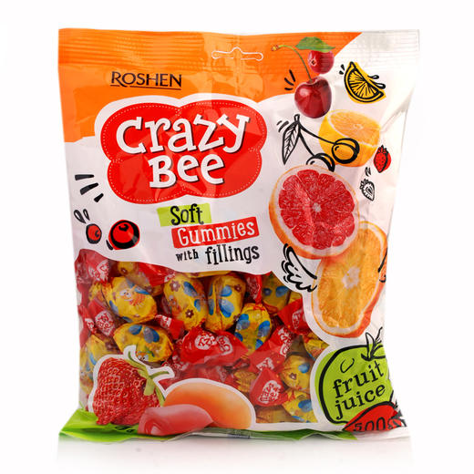 乌克兰如胜疯狂小蜜蜂水果味凝胶糖果500g 商品图3