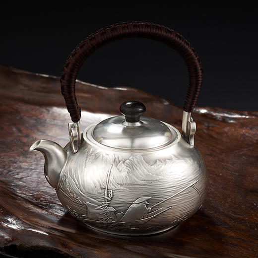 独钓提梁泡茶银壶 商品图1