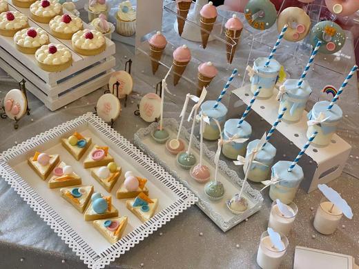 周岁女宝宝粉蓝色系甜品台 商品图5