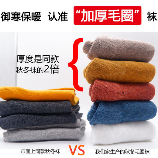 【加厚毛圈】冬季袜子女中筒韩版加绒加厚毛圈袜原宿风长袜棉内衣 商品图1