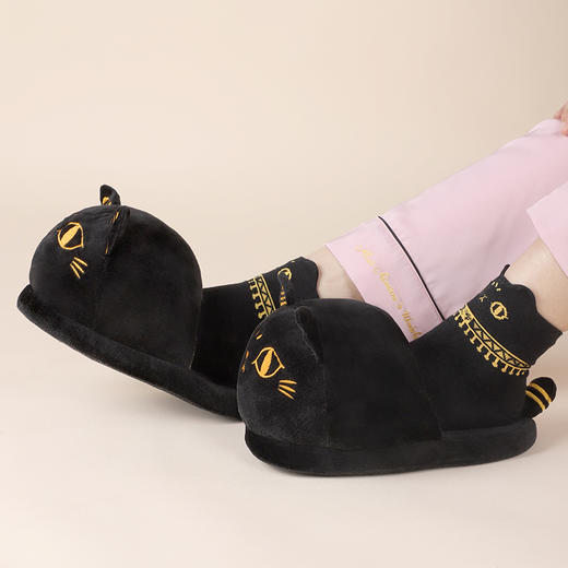 大英博物馆官方盖亚·安德森猫毛绒拖鞋冬季居家礼物卡通送女友 商品图3