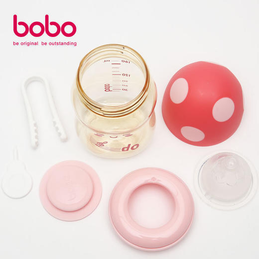 bobo乐儿宝蘑菇小金瓶PPSU宽口径宝宝奶瓶新生防漏耐摔BP1702 商品图3