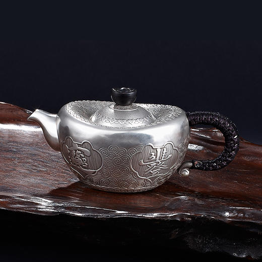 招财进宝银壶套装一壶六杯泡茶壶足银999 商品图2