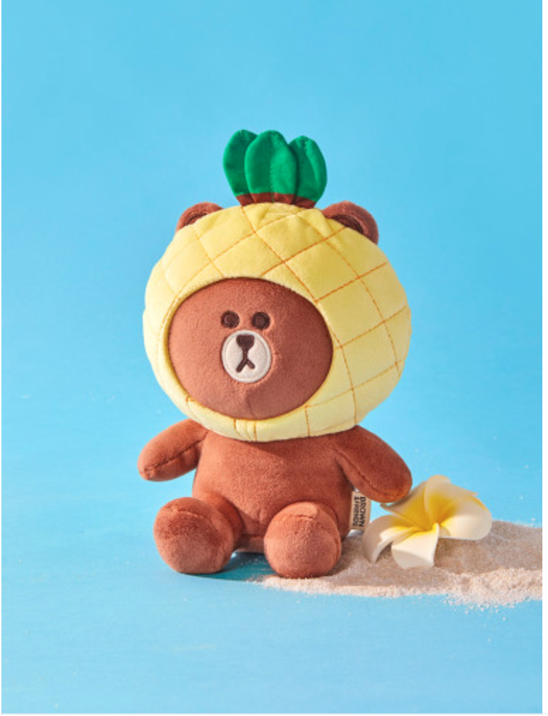 韩国linefriends布朗熊果味坐公仔linefriends可爱