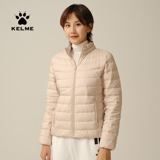 卡尔美秋冬新款短款羽绒服女立领保暖小个子纯色外套YR604014 商品图1