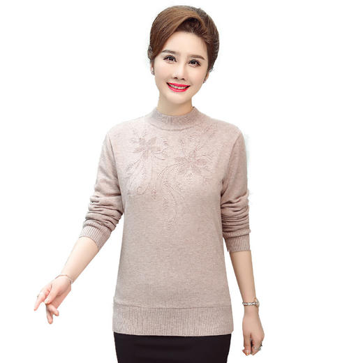 YMS-NSF6103加绒加厚毛衣女中老年人服装妈妈装冬季打底衫奶奶装保暖上衣 商品图4