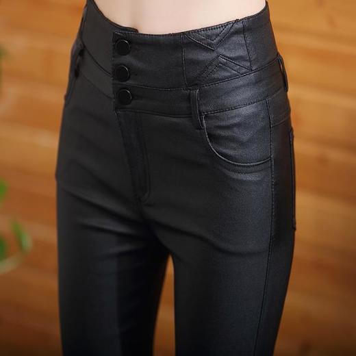 PDD-ZXFS201123新款时尚气质高腰紧身加绒加厚打底亚光皮裤TZF 商品图1