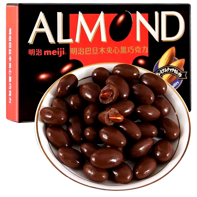 明治巴旦木坚果夹心黑巧克力80g