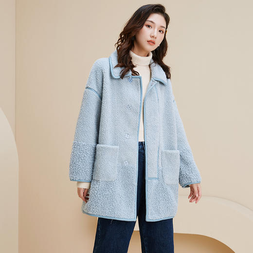 金苑减龄羊羔绒外套2020年冬季新款大衣e205111 - 福建金苑服饰商城