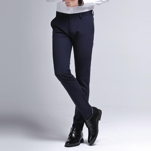 DET-9808西裤男修身型黑色西装裤商务休闲小直筒长裤 商品图3
