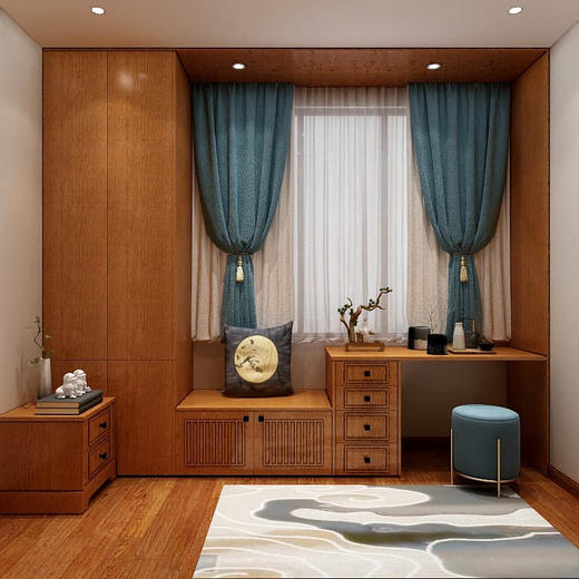 盛唐直棂格飘窗柜 商品图0