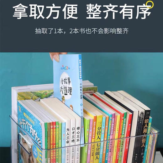 【轻松收纳，书本不乱】绘本收纳盒儿童绘本牛津树中小学生放书籍整理神器书箱架筐透明储物盒宝宝书立阅读架书架 商品图6