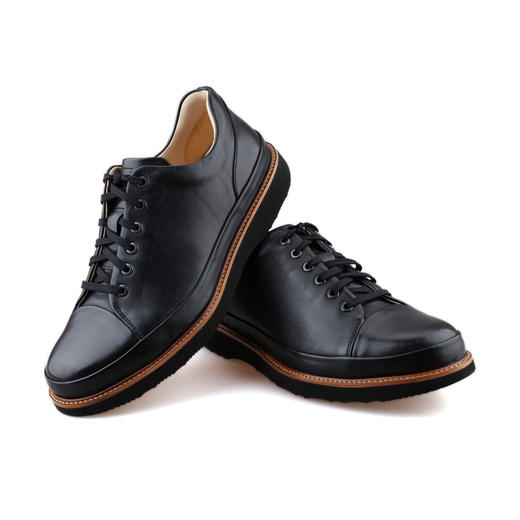 断码特价40.5码——葡萄牙原产手工制作高品质超舒适男士商务休闲皮鞋黑色M1310（超轻款） 商品图8