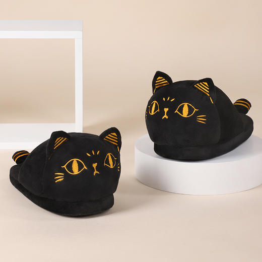 大英博物馆官方盖亚·安德森猫毛绒拖鞋冬季居家礼物卡通送女友 商品图2