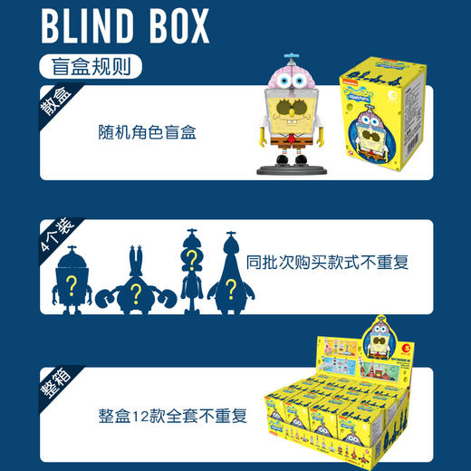 正版海绵宝宝潮昇盲盒飞旋脑儿系列玩具公仔潮流手办儿童益智摆件全套 商品图4