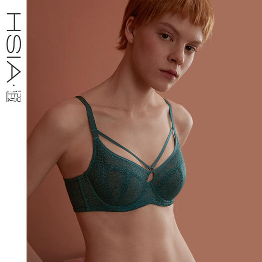 HSIA遐 薄款内衣女双肩带全罩杯无海绵聚拢胸罩大码大胸显小文胸 商品图0