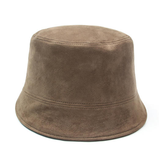 网红素颜遮脸百搭麂皮绒渔夫帽子女秋冬显脸小纯色水桶帽盆帽男潮 商品图2